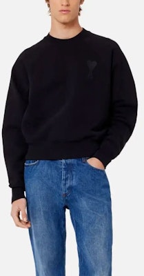 AMI PARIS SS22 心形標誌刺繡圓領衛衣 黑色 男女時尚 USW002-747001 Shop AMI PARIS SS22 心形標誌刺繡圓領衛衣 黑色 男女時尚 USW002-747001