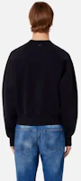 Purchase AMI PARIS SS22 Heart Logo Embroidered Crewneck Sweatshirt Black Unisex Fashion USW002-747001