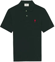AMI Paris SS22 Heart Logo Embroidered Green Polo Shirt for Men. HPL001760-311 AMI Paris SS22 Heart Logo Embroidered Green Polo Shirt for Men. HPL001760-311