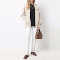 Lookbook AMI PARIS SS22 心形刺繡Logo男女黑色短袖T恤 UTS002726-001
