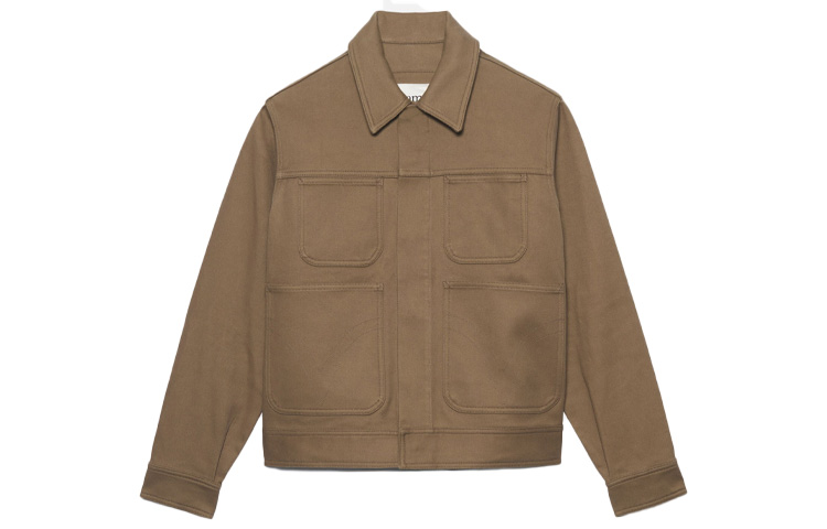 AMI PARIS SS22 Khaki Multi-Pocket Collared Jacket HJK202-204281