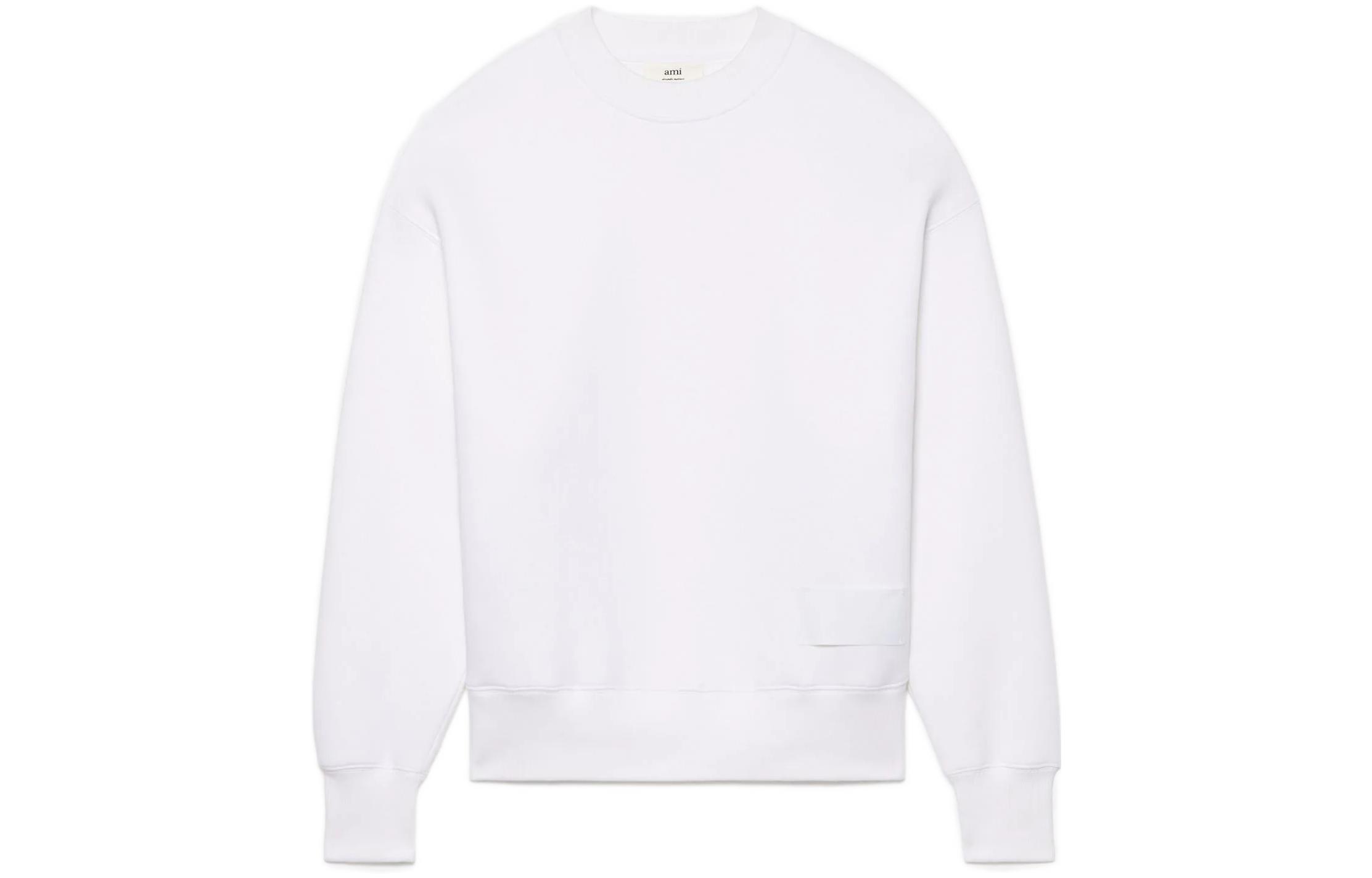 AMI PARIS SS22 Logo Crewneck Sweatshirt White () USW006-749100