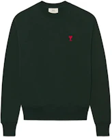 AMI PARIS SS22 Logo Embroidered Pullover Sweatshirt Unisex Green Couples Wear USW001730311 AMI PARIS SS22 Logo Embroidered Pullover Sweatshirt Unisex Green Couples Wear USW001730311