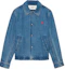 Buy AMI PARIS SS22 心形刺绣标志水洗牛仔夹克 男女同款 蓝色 HJK205603-448