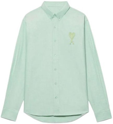 AMI Paris SS22 愛心Logo薄荷綠長袖襯衫 男女皆宜 HSH124480-441 Order AMI Paris SS22 愛心Logo薄荷綠長袖襯衫 男女皆宜 HSH124480-441