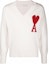 Buy 아미 파리 SS22 로고 하트 브이넥 풀오버 스웨터 화이트 UKS203016102