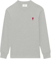 AMI PARIS SS22 Logo Patch Grey Long Sleeve Sweatshirt Men. UTS200-701-055 AMI PARIS SS22 Logo Patch Grey Long Sleeve Sweatshirt Men. UTS200-701-055