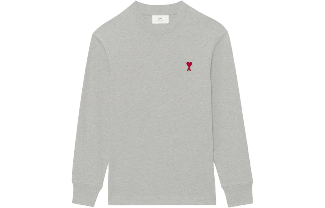 Order Sudadera Gris Hombre AMI PARIS SS22 Logo Patch Manga Larga. UTS200-701-055