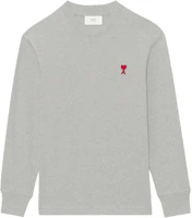Order AMI PARIS SS22 Logo Patch Grey Long Sleeve Sweatshirt Men. UTS200-701-055
