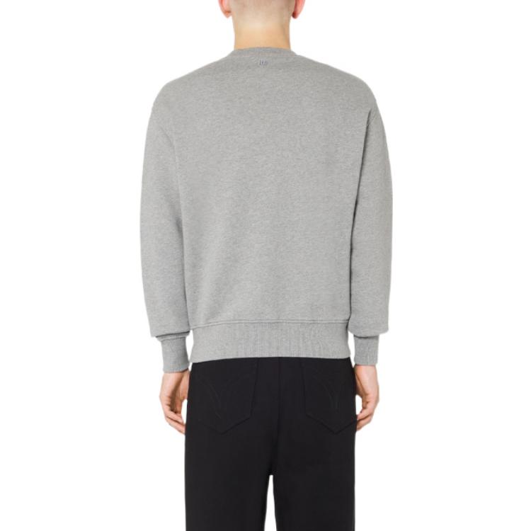 Shop Sudadera Gris Hombre AMI PARIS SS22 Logo Patch Manga Larga. UTS200-701-055