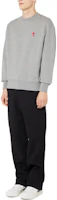 Purchase AMI PARIS SS22 Logo Patch Grey Long Sleeve Sweatshirt Men. UTS200-701-055