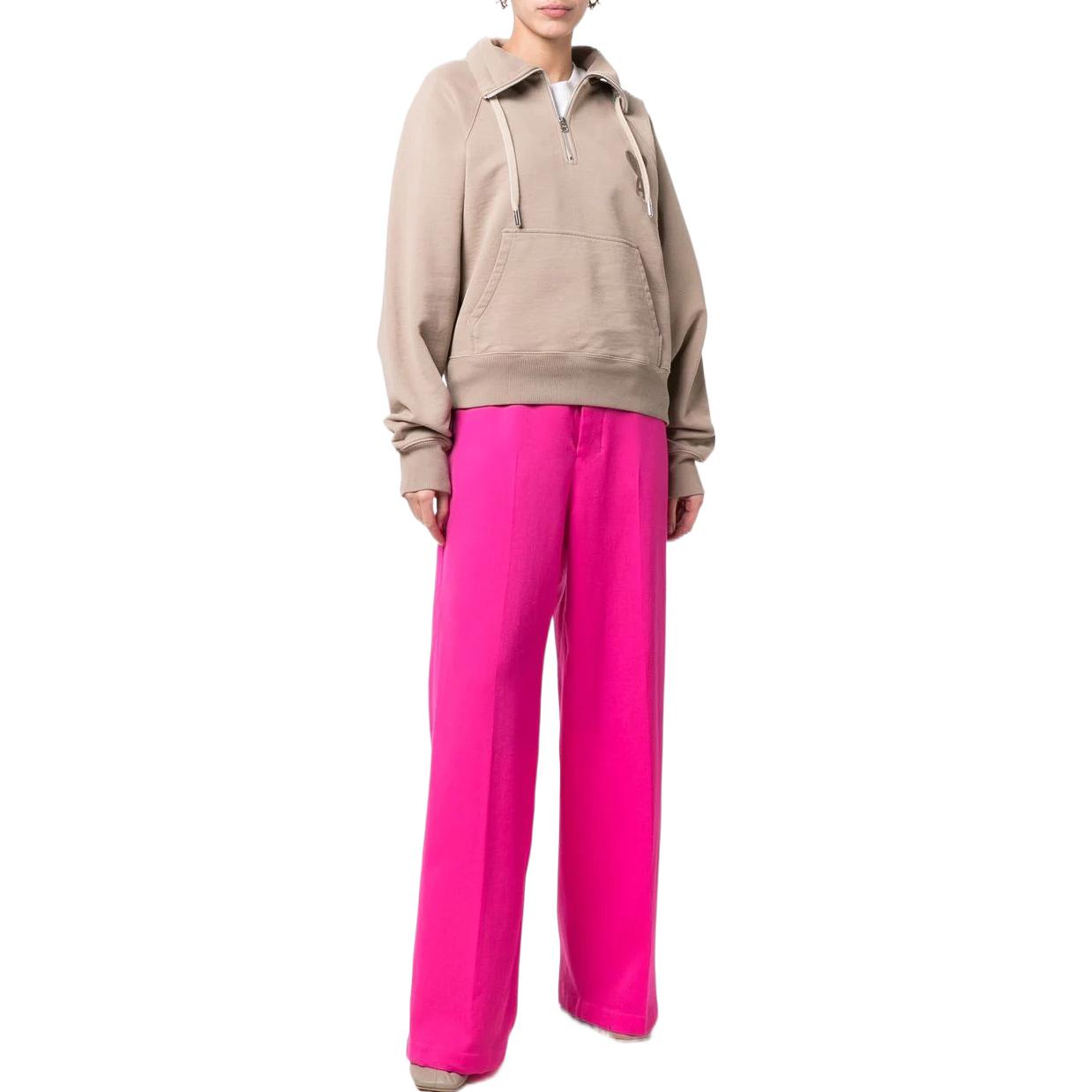 Lookbook AMI Paris SS22 Logo印字拉鍊休閒運動上衣 米色 男女款 USW502747-267