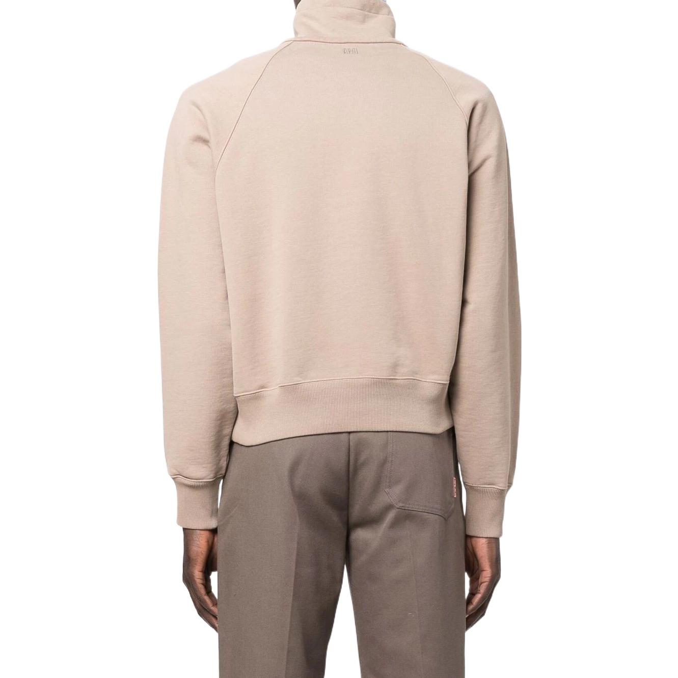 Purchase AMI Paris SS22 Logo印字拉鍊休閒運動上衣 米色 男女款 USW502747-267