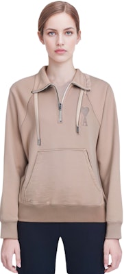 AMI Paris SS22 Logo印字拉鍊休閒運動上衣 米色 男女款 USW502747-267 Sizing AMI Paris SS22 Logo印字拉鍊休閒運動上衣 米色 男女款 USW502747-267