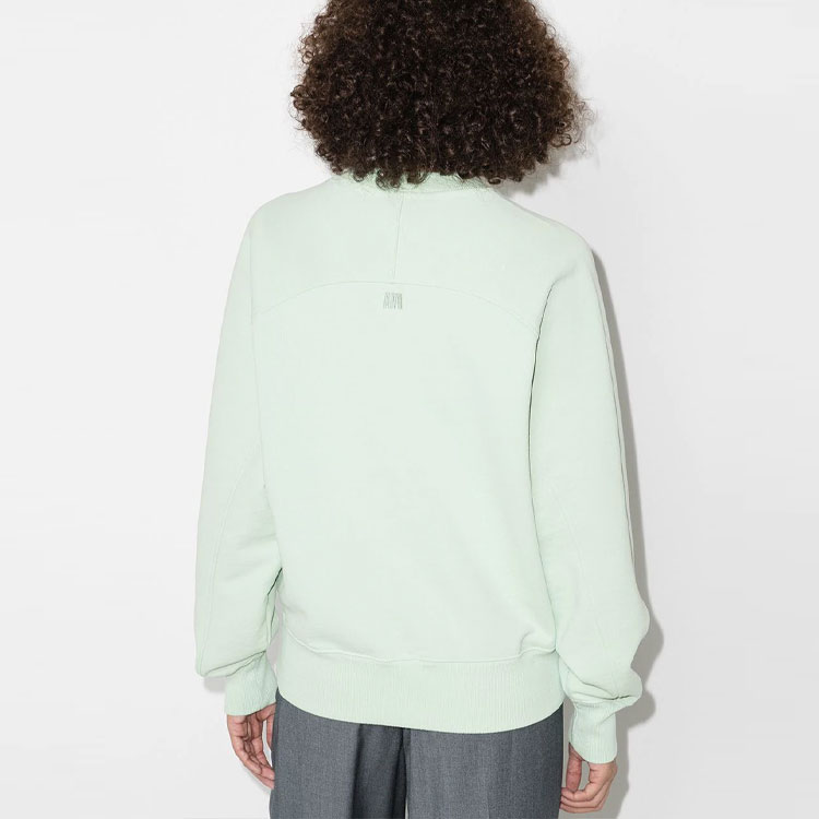 Purchase AMI Paris SS22 薄荷綠愛心刺繡標誌圓領衛衣 男女適穿 USW002747-441