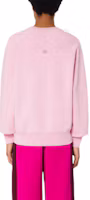 Shop AMI PARIS SS22 Pink Heart Logo Embroidered Crewneck Sweatshirt . USW002747-655