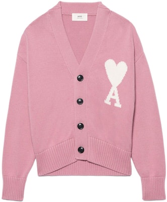 AMI Paris SS22 Baju Sejuk V-Leher Unisex Logo Hati Pink. UKC003016-659 Order AMI Paris SS22 Baju Sejuk V-Leher Unisex Logo Hati Pink. UKC003016-659