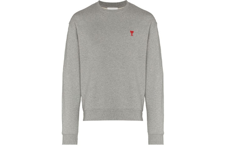 AMI PARIS SS22 Unisex Logo Embroidered Pullover Sweatshirt Grey情侣款 USW001730-055 圖 2