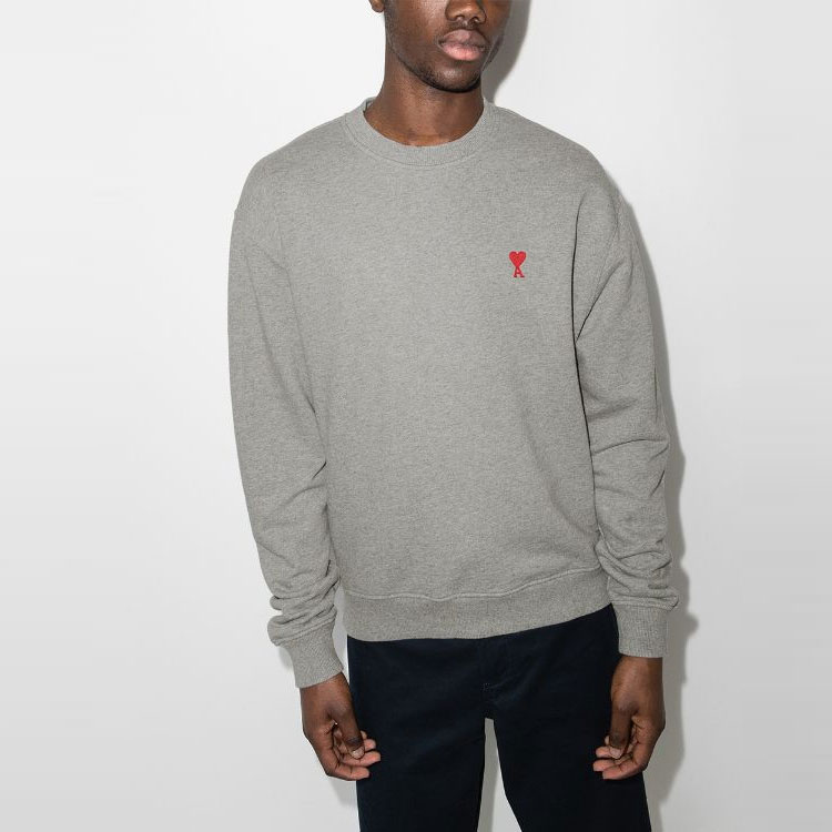 AMI PARIS SS22 Unisex Logo Embroidered Pullover Sweatshirt Grey情侣款 USW001730-055 圖 3