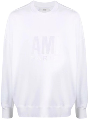 AMI PARIS 春夏22系列 男女通用白色圓領衛衣 字母印花設計 USW003731-100 Buy AMI PARIS 春夏22系列 男女通用白色圓領衛衣 字母印花設計 USW003731-100