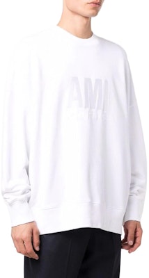 AMI PARIS 春夏22系列 男女通用白色圓領衛衣 字母印花設計 USW003731-100 Purchase AMI PARIS 春夏22系列 男女通用白色圓領衛衣 字母印花設計 USW003731-100