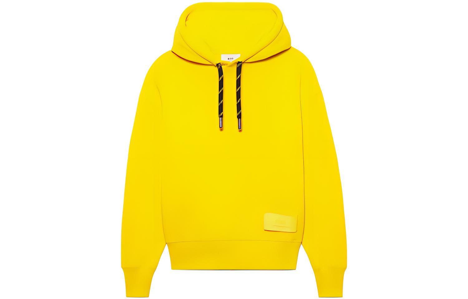 AMI PARIS SS22 Yellow Logo Patch Hoodie Unisex Couples' Wear USW206-749700