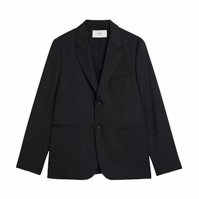 AMI Paris SS23 Black Solid Single-Breasted Long Sleeve Blazer. HBV003PL0012-001