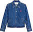 Buy 아미 파리 SS23 블루 데님 자켓 자수 로고와 포인트 칼라. HJK205DE0001-480