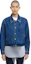 Details for 아미 파리 SS23 블루 데님 자켓 자수 로고와 포인트 칼라. HJK205DE0001-480