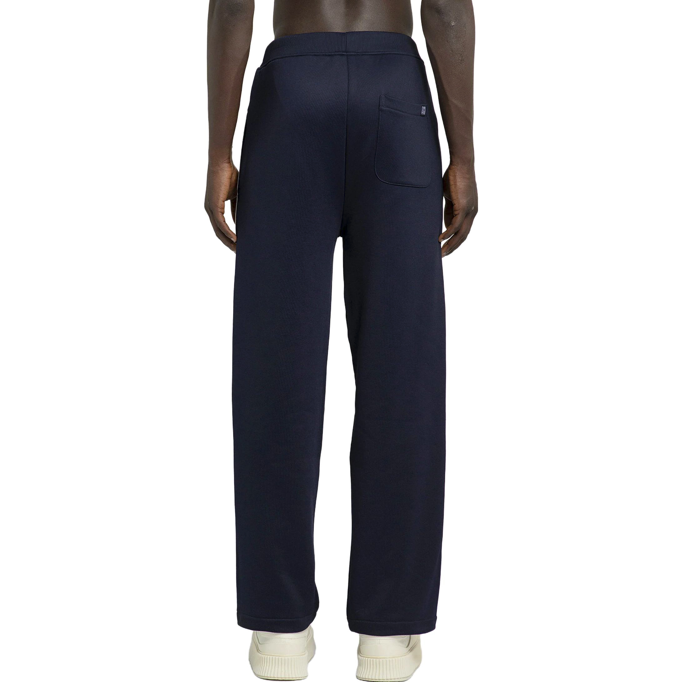 Sizing AMI Paris SS23 Seluar Track Biru Knit Lurus dengan Jalur Sisi. HTR218JE0005-491