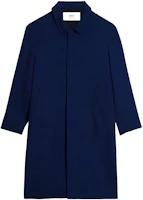 AMI PARIS SS23 Blue Tweed Single-Breasted Classic Long Coat. HCO003WV0001-491 AMI PARIS SS23 Blue Tweed Single-Breasted Classic Long Coat. HCO003WV0001-491