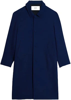 AMI PARIS SS23 Kot Panjang Klasik Biru Tweed Single-Breasted. HCO003WV0001-491 Buy AMI PARIS SS23 Kot Panjang Klasik Biru Tweed Single-Breasted. HCO003WV0001-491