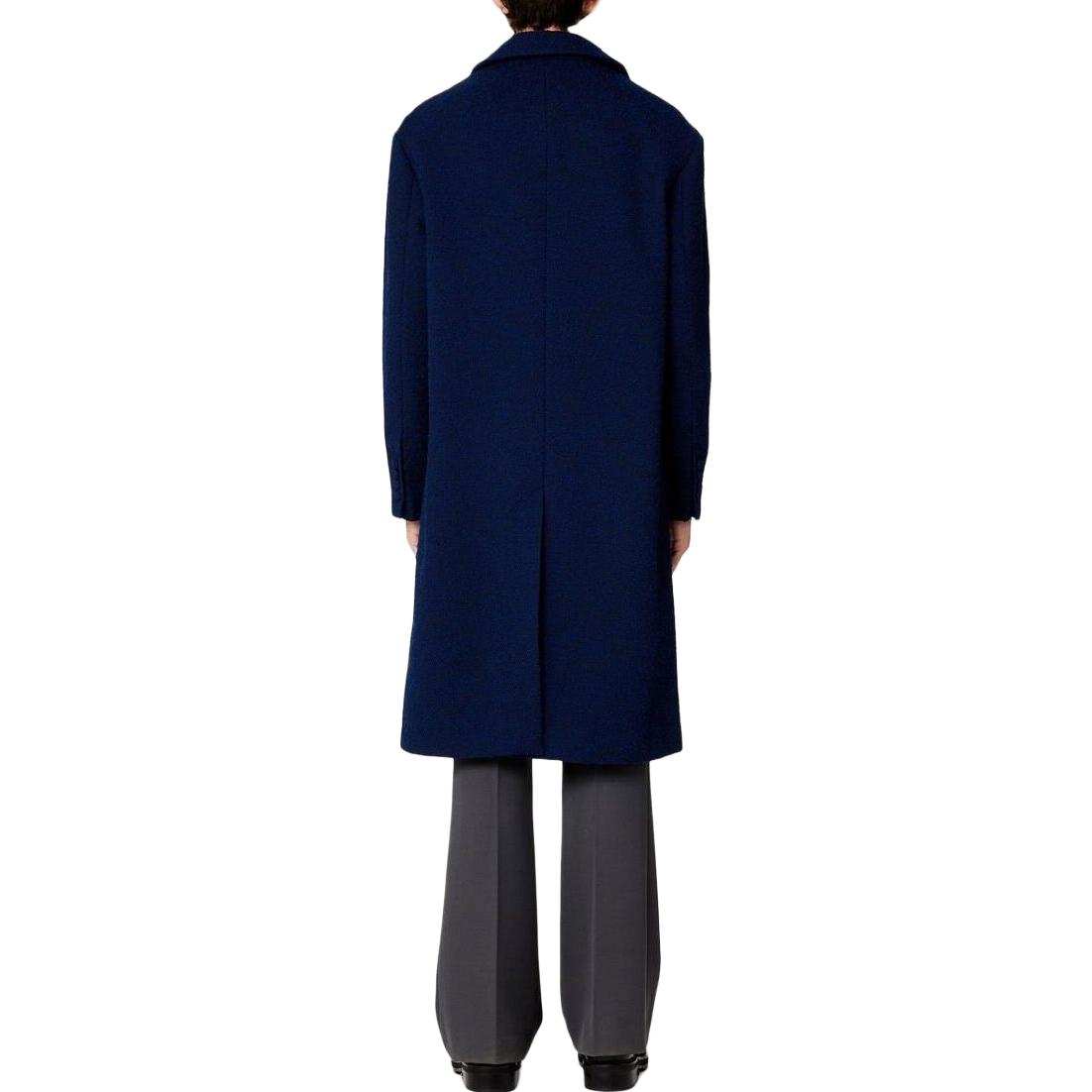 Purchase AMI PARIS SS23 Kot Panjang Klasik Biru Tweed Single-Breasted. HCO003WV0001-491