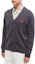 Lookbook AMI Paris SS23 Smoke Gray Merino Wool Cardigan Sweater with Heart Pattern. HKC111KN0025-055