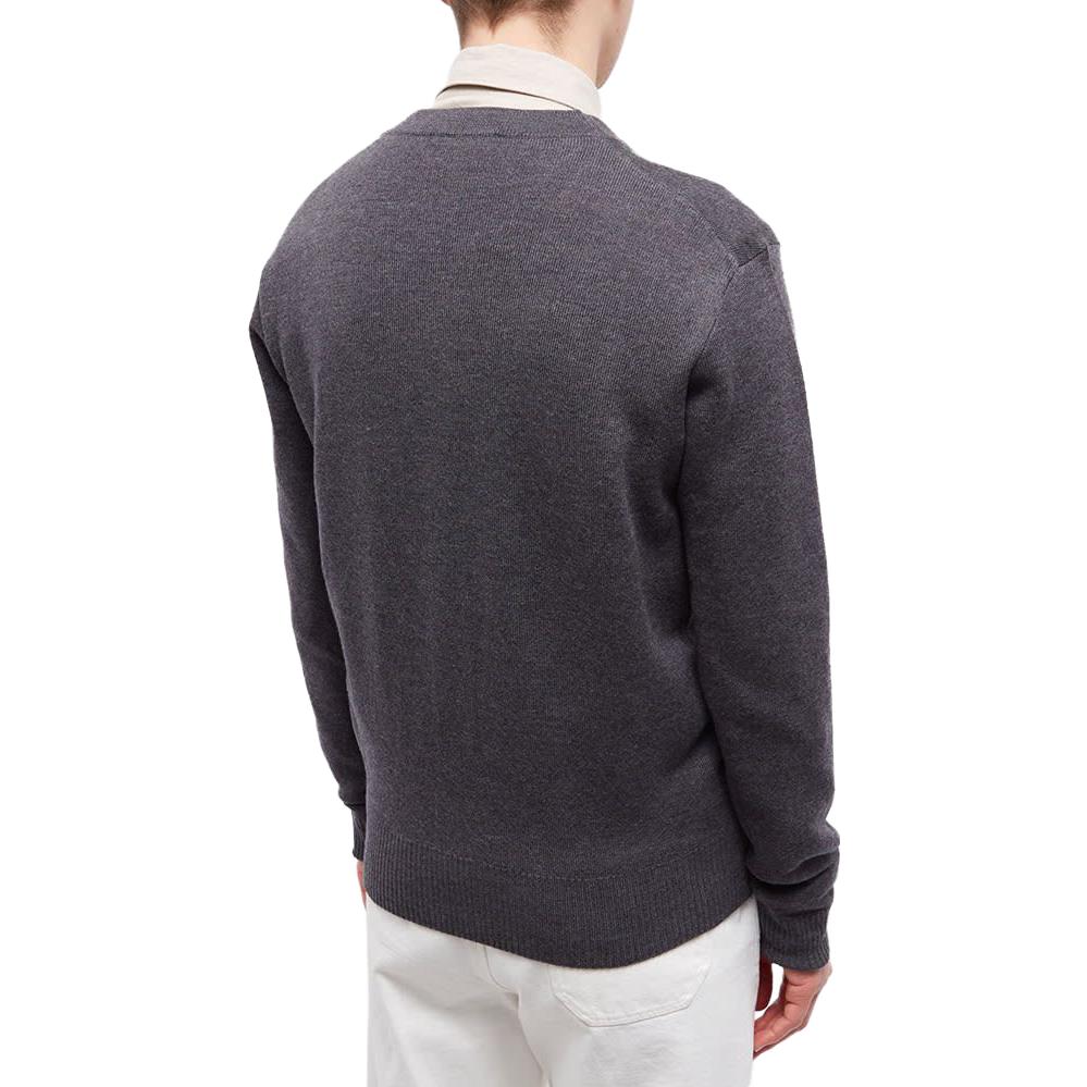 AMI Paris SS23  Smoke Gray Merino Wool Cardigan Sweater with Heart Pattern. HKC111KN0025-055 圖 4
