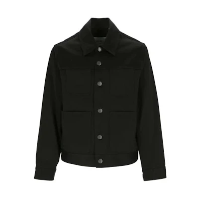 AMI PARIS SS23 Black Single-Breasted Solid Long-Sleeve Jacket HJK202223-001