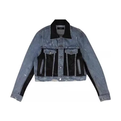 AMI PARIS SS23 Blue Loose-Fit Button-Up Collar Jacket WOTRKLPL-INM