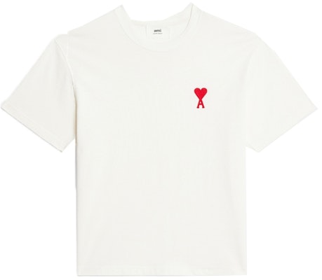 아미 파리 SS23 클래식 유니섹스 릴렉스핏 화이트 티 레드 하트 자수. UTS004726-175 Order 아미 파리 SS23 클래식 유니섹스 릴렉스핏 화이트 티 레드 하트 자수. UTS004726-175