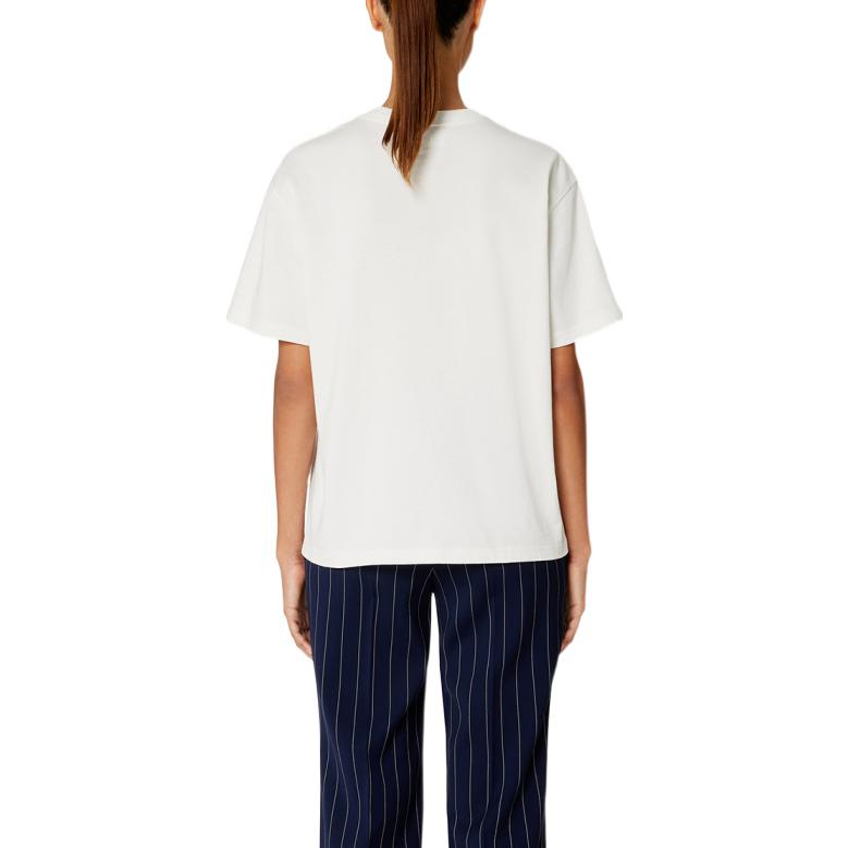 Shop 아미 파리 SS23 클래식 유니섹스 릴렉스핏 화이트 티 레드 하트 자수. UTS004726-175