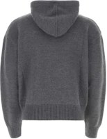 Lookbook AMI PARIS SS23 Gray Logo Heart Knit Pullover Sweatshirt Unisex. UKS802KN0018-084