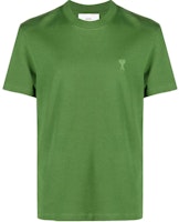 AMI PARIS SS23 Green Heart Embroidered Crewneck Short Sleeve T-Shirt Men. UTS022726-311 AMI PARIS SS23 Green Heart Embroidered Crewneck Short Sleeve T-Shirt Men. UTS022726-311