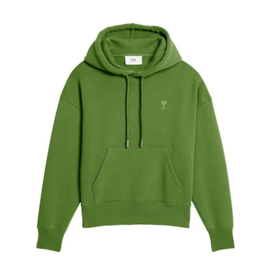 AMI PARIS SS23 Green Oversized Logo Embroidered Hoodie USW212741-311