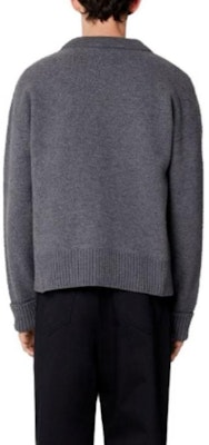 AMI PARIS SS23 灰色心形Logo針織開襟毛衣 男女款 UKC002018-084 Shop AMI PARIS SS23 灰色心形Logo針織開襟毛衣 男女款 UKC002018-084