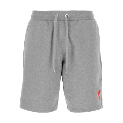 AMI Paris SS23 High-Waisted Tie Shorts with Heart Embroidery Grey Mens. USO604747-0501