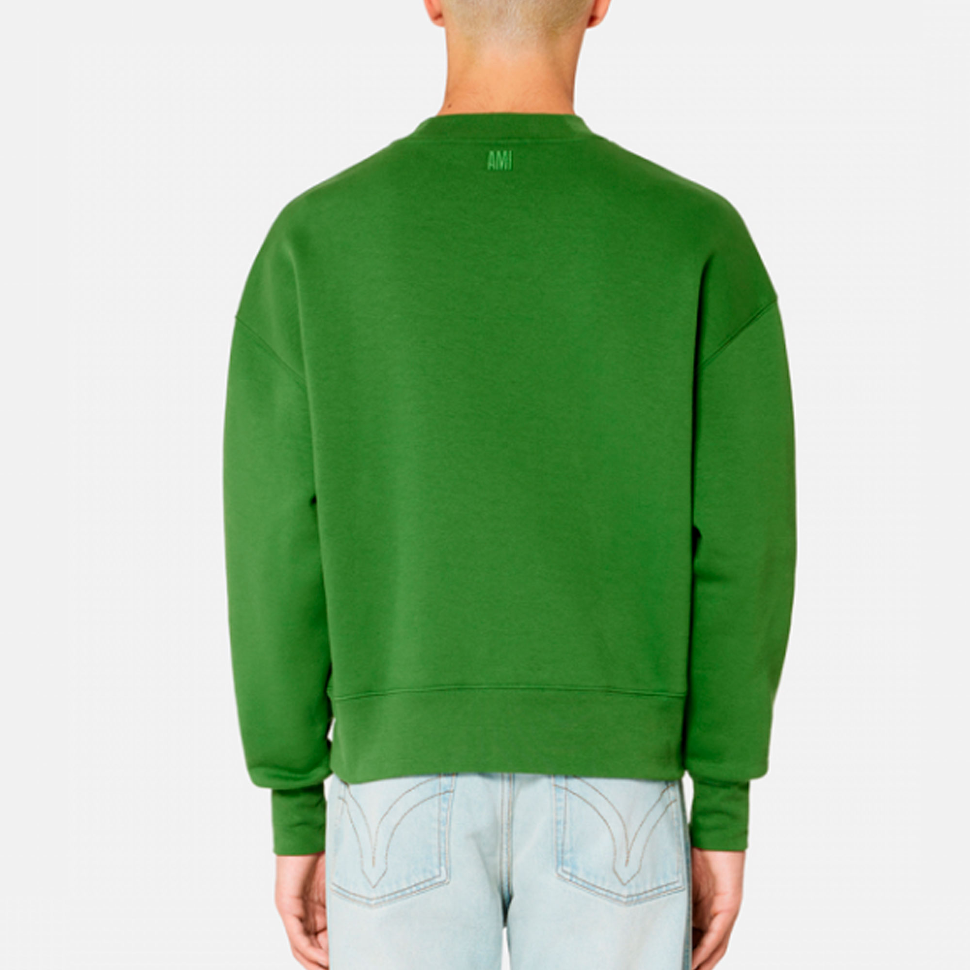 AMI PARIS SS23 Logo Embroidered Crewneck Sweatshirt Evergreen Unisex. USW012740-311 圖 5