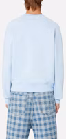 Shop AMI PARIS SS23 Sky Blue Heart Embroidered Unisex Cotton Crewneck Sweatshirt USW004747-464
