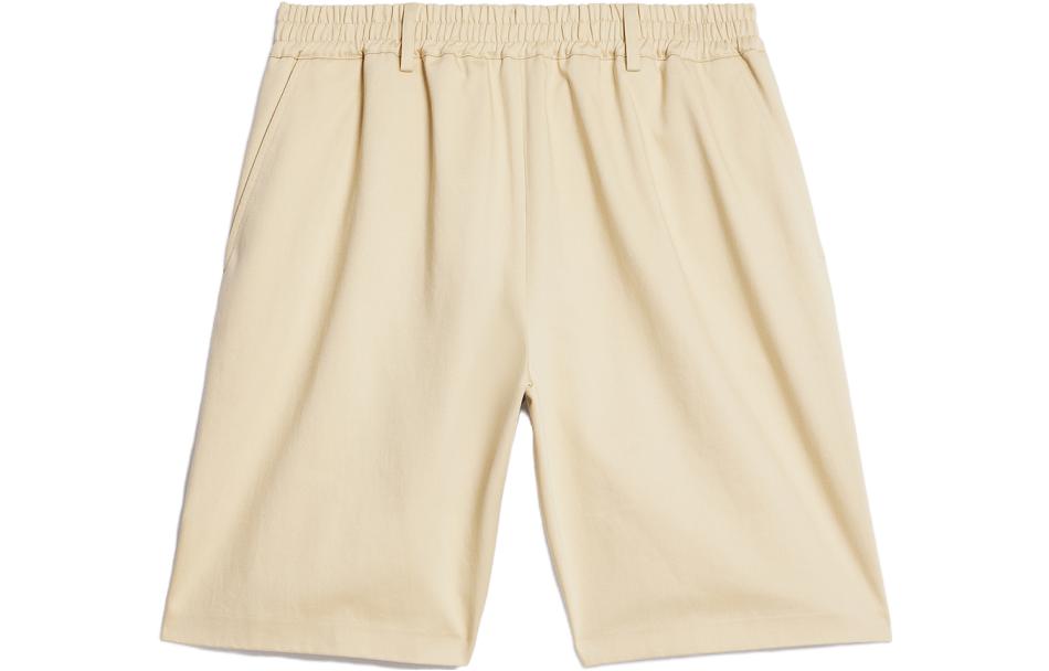 Order AMI Paris SS23 素色彈性腰圍休閒短褲 男款 香草色 HSO302CO00091-709