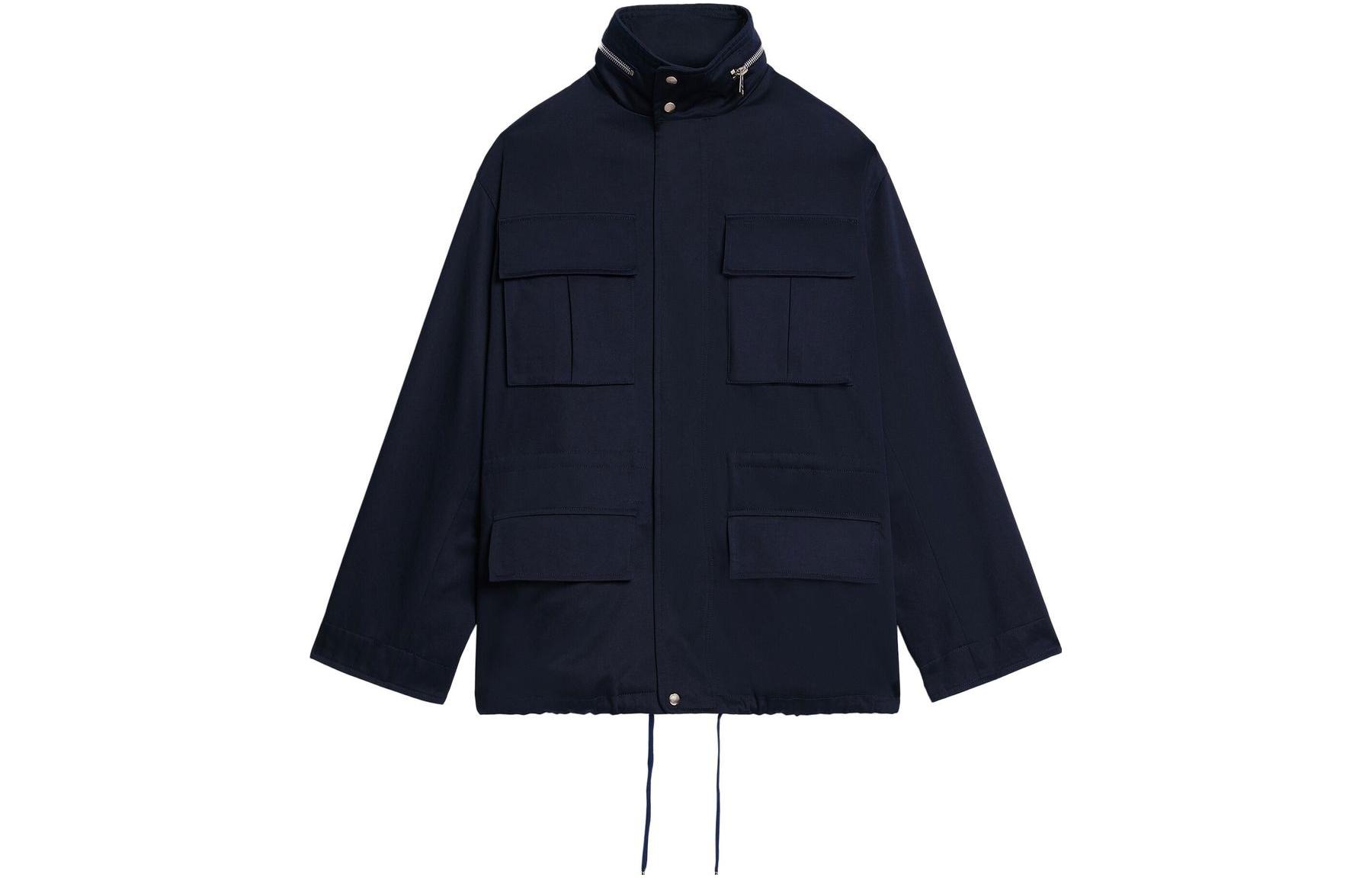 Order AMI Paris SS23 素色立領外套 深藍色 HJK304CO0009-491