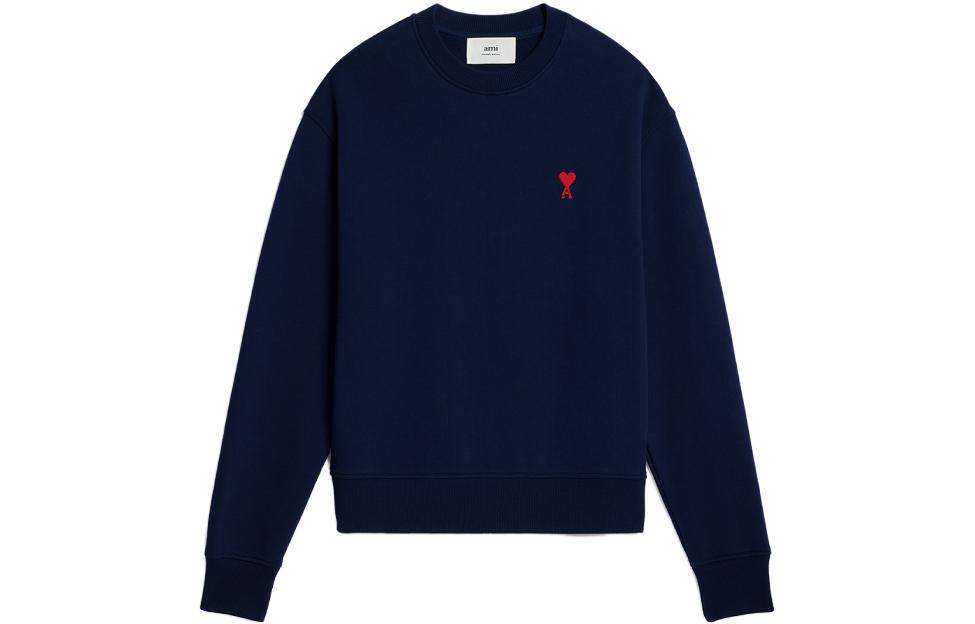 AMI Paris SS23 Solid Heart Embroidery Crewneck Sweatshirt Unisex Sailor Blue USW00173013-491 圖 2