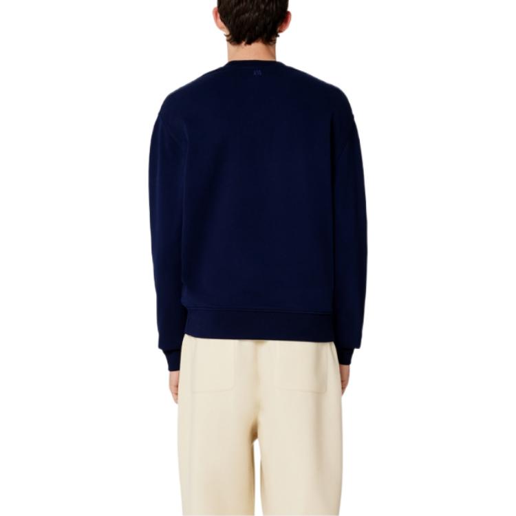 AMI Paris SS23 Solid Logo Embroidered Crewneck Sweatshirt Unisex Sailor Blue USW001730-491 圖 4